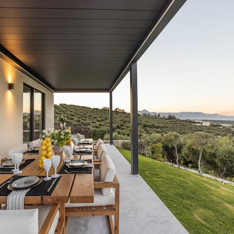 Dial in a private chef for a sunset supper on the alfresco terraces