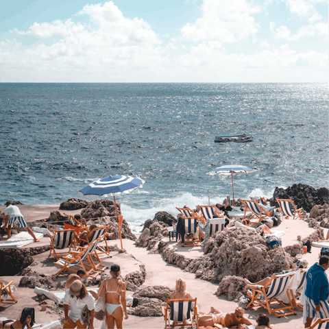 Spend time relaxing on the sand of Positano Spiaggia, just 1.5km away