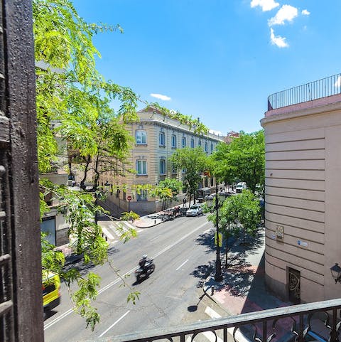 Perch by the home's Juliet balconies while enjoying some people-watching over a glass of Spanish wine
