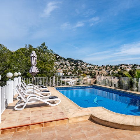 Swim in the private swimming pool as you cool down from the hot sun