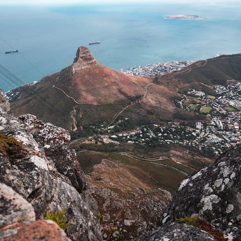 Climb up Table Mountain, a short drive away