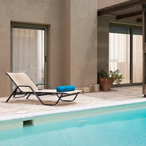 Spend hot afternoons topping up your tan on a lounger or swimming in the pool