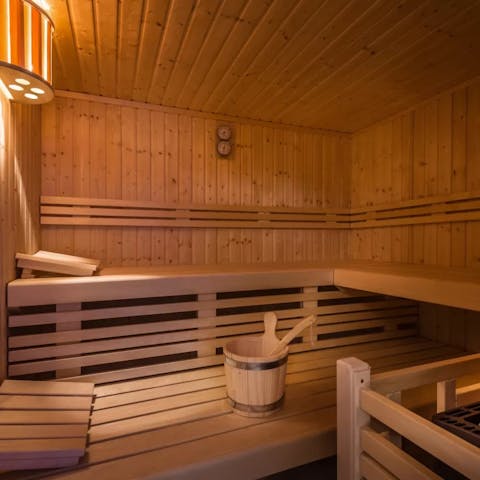 Relax your aching muscles in the sauna after a day on the slopes