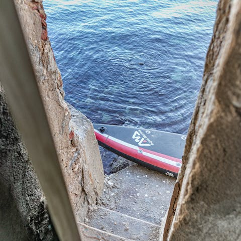 Step down the private stairway to the sea and enjoy a refreshing dip in the Med