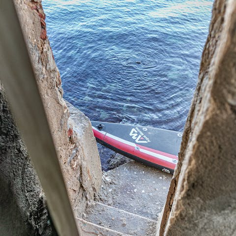 Step down the private stairway to the sea and enjoy a refreshing dip in the Med