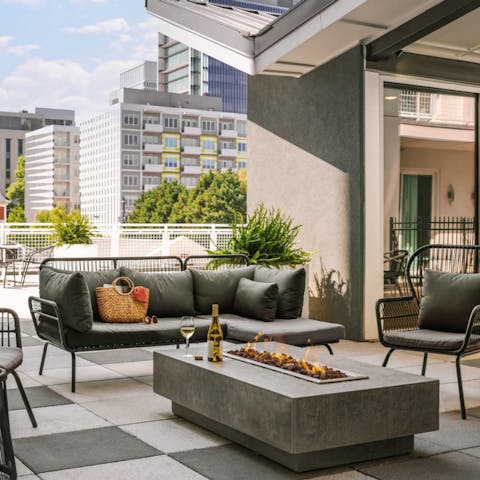 Gather on the shared courtyard and watch the city sunset