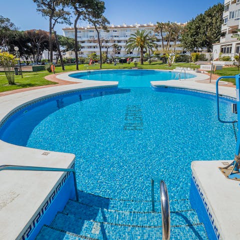 Cool off from the Spanish sun in the shared pool