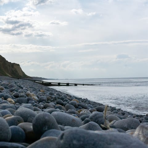 Visit Sheringham's pebble beach, a fifteen-minute drive away