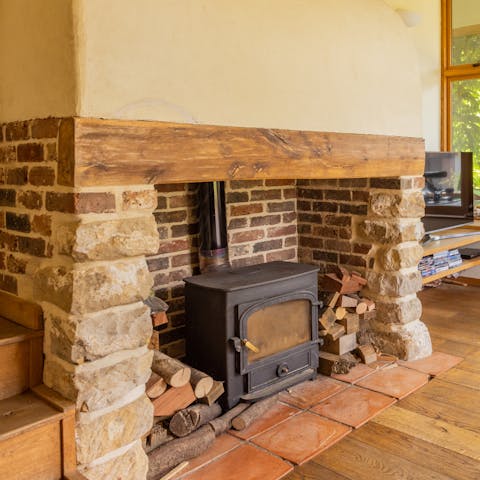 Light the log burner for cosy evenings in the living room