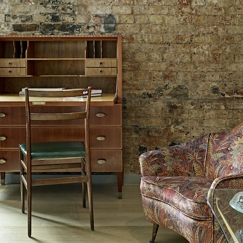 Get a spot of work done at the antique writer's desk in the main bedroom