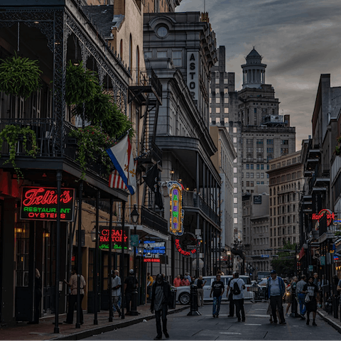 Take a five-minute walk to the iconic French Quarter