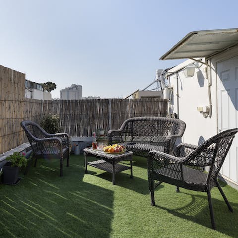 Relax in the sun on one of your two terraces
