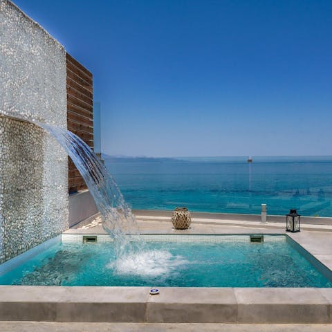 Feel your troubles float away in the incredible outdoor Jacuzzi