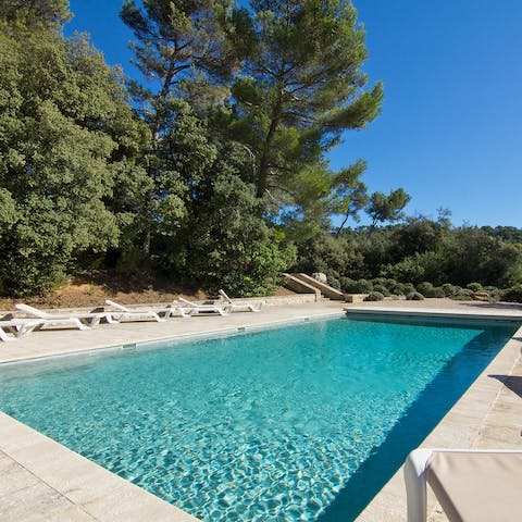 Swim lengths in the crystalline waters of the 12 metre pool