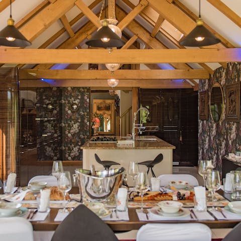 Dine under the period beams  – a lovely setting for an occasion dinner 