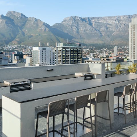 Take in the Table Mountain views from the communal barbecue area