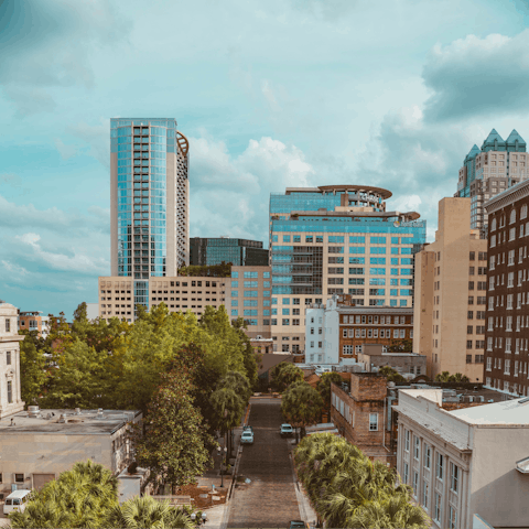 Head downtown for a change of pace, just a twenty-minute drive away