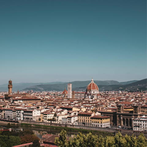Stroll twelve minutes to take in the view from Piazzale Michelangelo 