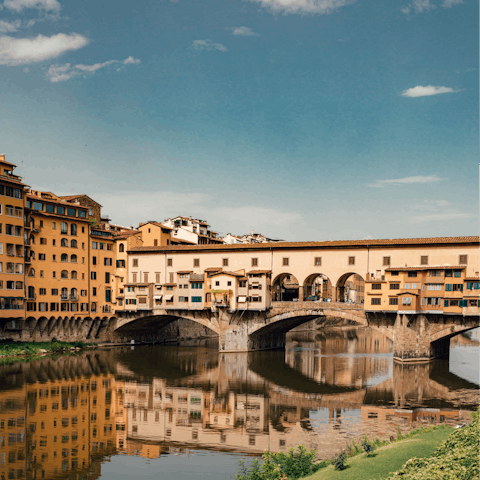Walk across historic Ponte Vecchio – it's an eleven-minute walk from the apartment