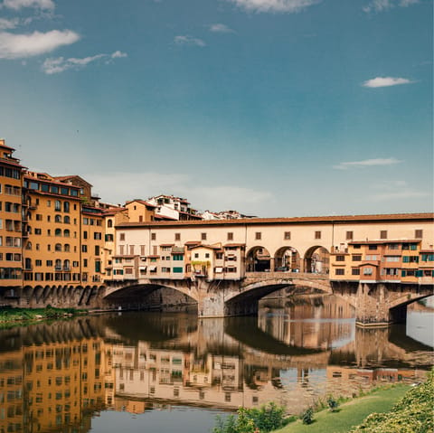 Walk across historic Ponte Vecchio – it's an eleven-minute walk from the apartment