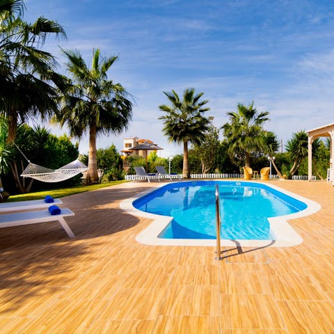 Cool off from the Crete sun in the private pool