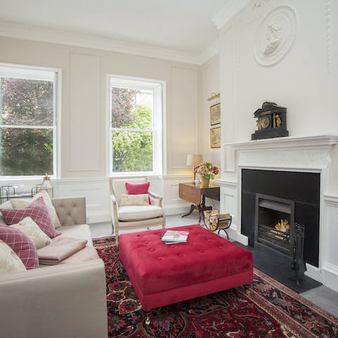 Cosy up in front of the fire in the traditional sitting room or have a game of chess