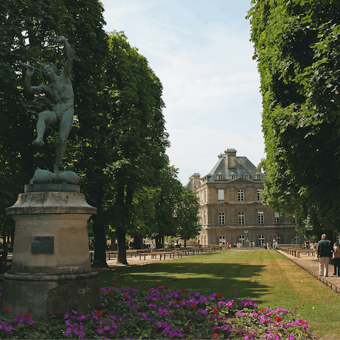 Start your days with a stroll through the picturesque Luxembourg Gardens, less than a ten-minute walk away 