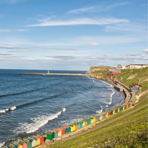 Take a five-minute stroll down to gorgeous Whitby Bay