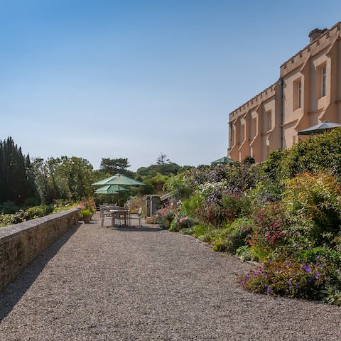Relax with a cream tea on the impressive terrace