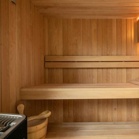 Unwind in the private in-house sauna and let your stress slip away