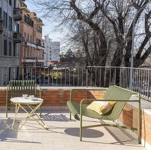 Soak up the sunshine on the apartment's terrace and gaze out over San Saba