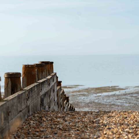 Take the dogs for a walk along Whistable's long sandy beaches
