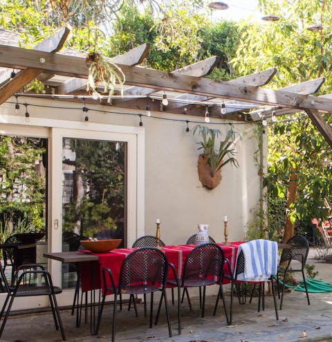 The spacious, outside dining area