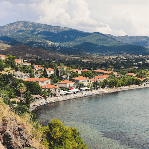 Explore the southern side of the island of Lesbos and find quaint villages and gorgeous beaches