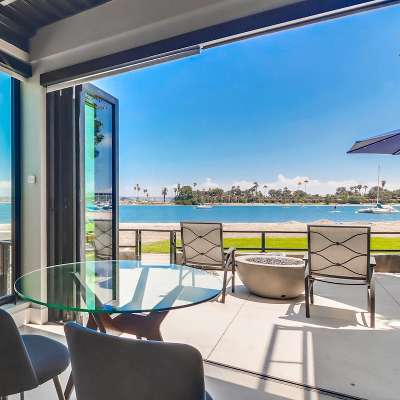 Open up the folding glass doors to blend indoors with outdoors
