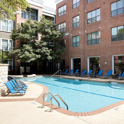 Cool off from the Texan sun in the communal pool