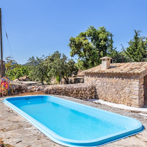 Cool off from the Majorcan sun in the private pool
