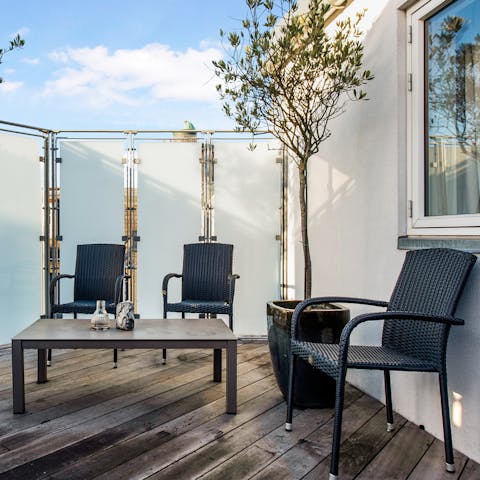 Soak up some vitamin D on the private terrace 