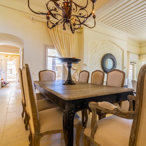 Savour a special meal together in the elegant dining area