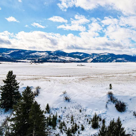 Explore the snowy Montana landscape during the Winter