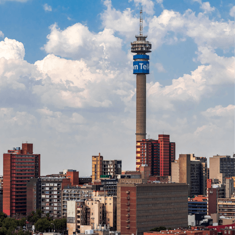 Stay in the affluent Hyde Park suburb of Johannesburg
