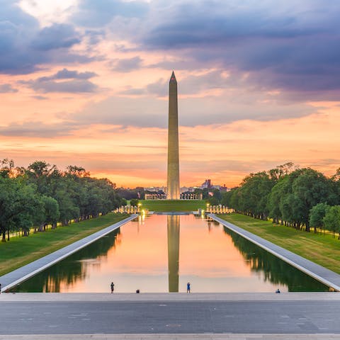 The National Mall is only a 15-minute drive away