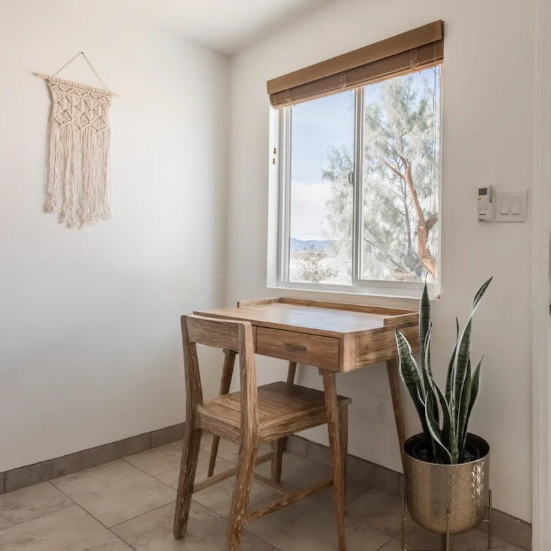 Catch up on work at the desk or use the view for inspiration