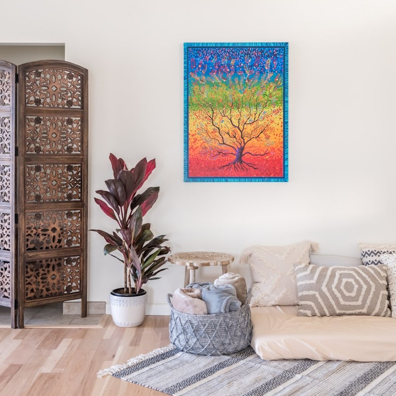 Stretch and meditate away life's stresses in the bright yoga room