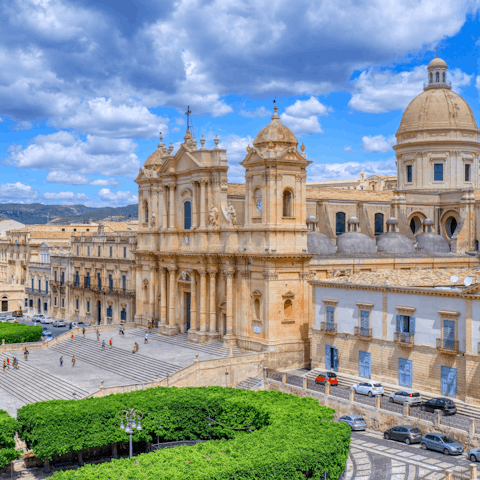 Explore old Noto from your doorstep and take in the beautiful Baroque architecture