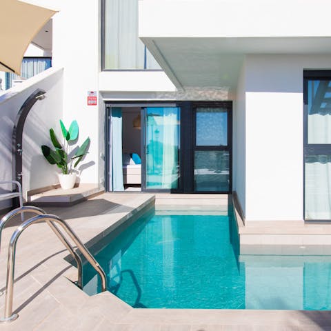 Cool off with a quick dip in the private pool