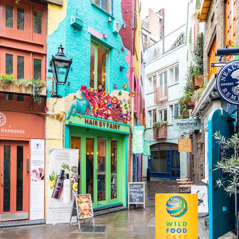Visit colourful Neal's Yard, just one minute from your doorstep