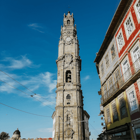 Explore Porto's most fabulous attractions – Clérigos Tower is just a five-minute walk away