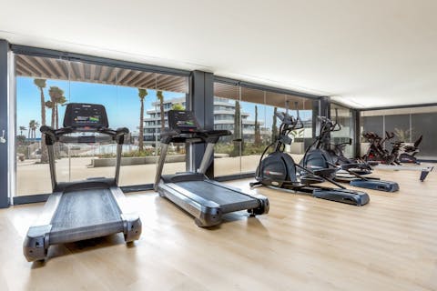 Keep up with your fitness routine in the communal gym