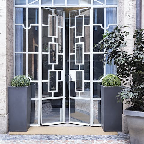 Open up the gorgeous wrought iron French doors